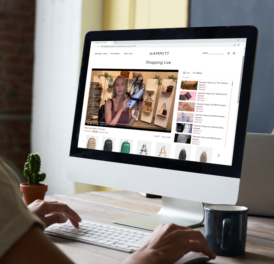 Hammitt handbags presented on a live shopping event