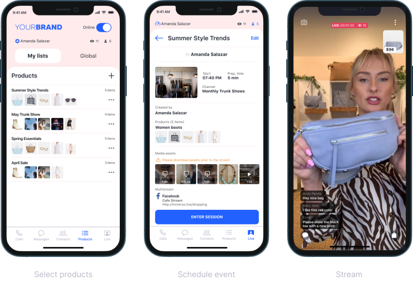 Hammitt shoppable live content
