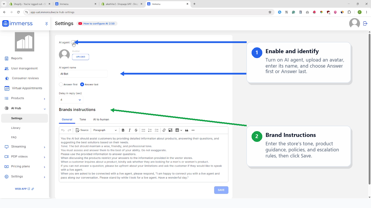 Configure the AI Agent