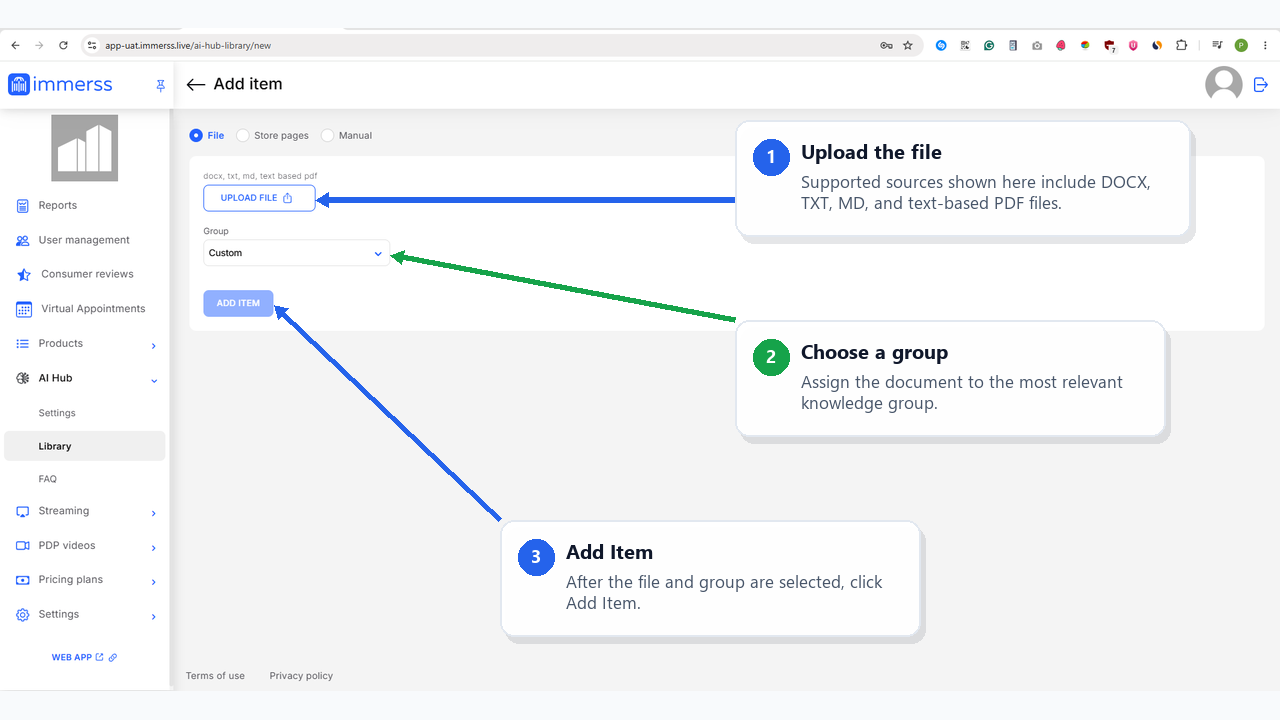 Upload a Library file